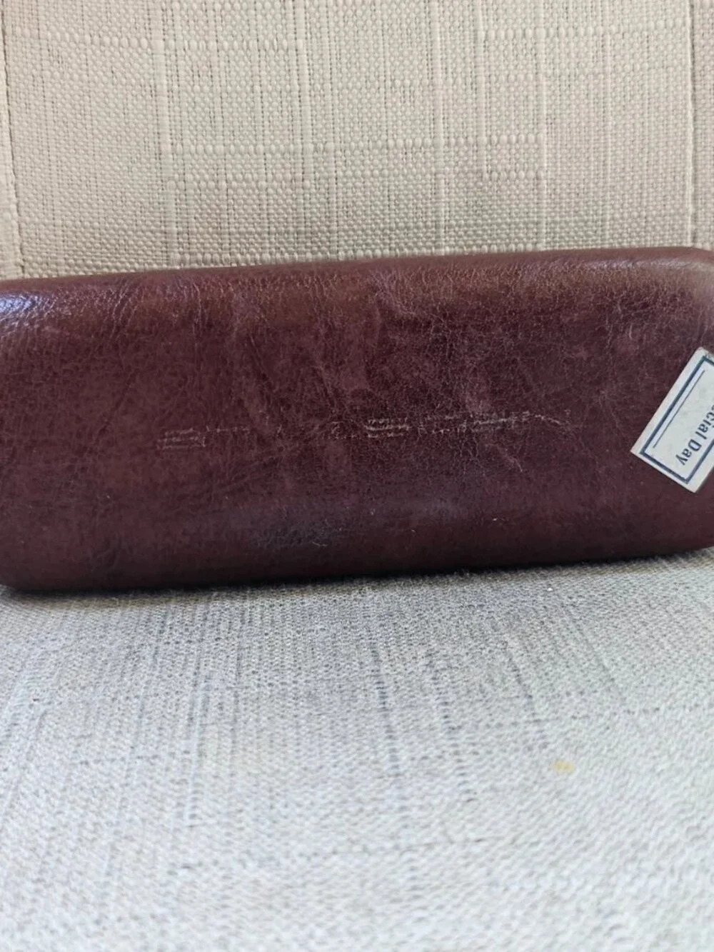 Neostyle Glasses Case Brown Leather Hard Case for Eyeglasses Small Size 6 x 2 in